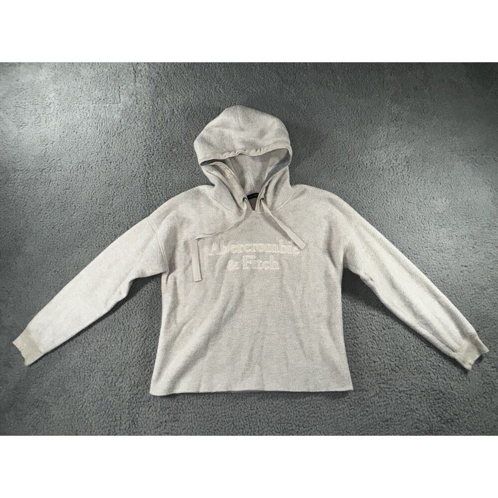Abercrombie & Fitch Hoodie Women Medium Sherpa Fleece Pullover - Picture 2 of 7